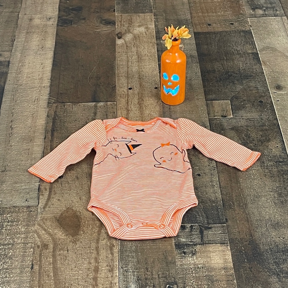 Carter's "fa-boo-lous" Orange Striped Halloween Long Sleeve